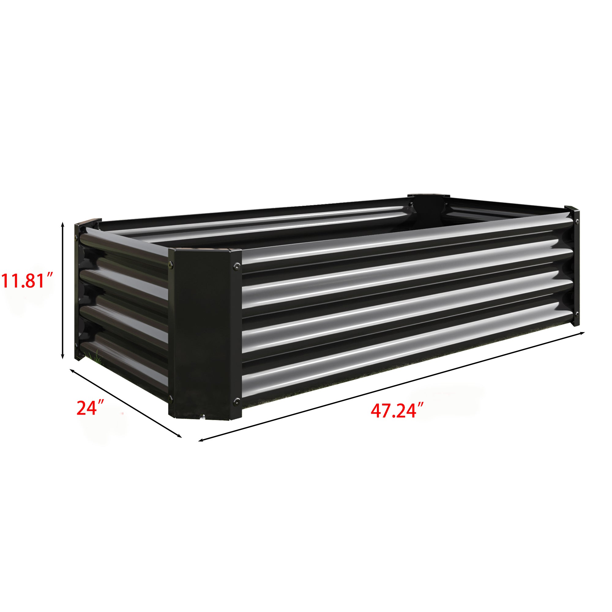 2PCS noir 4×2×1ft Lit de jardin surélevé en métal