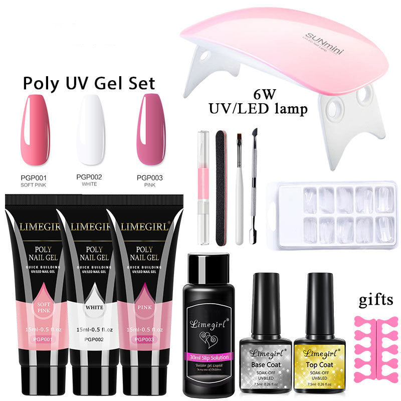 Gel d'extension de ongles ensemble cristal photothérapie UV