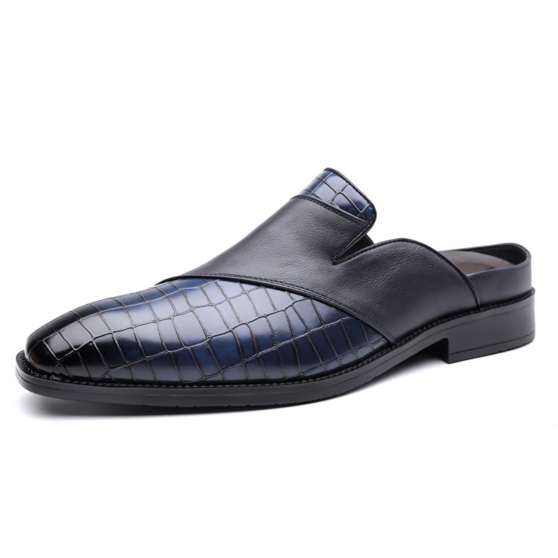 Hommes pointu-orteil cuir demi-chaussons sans un talon pour l'usure extérieure