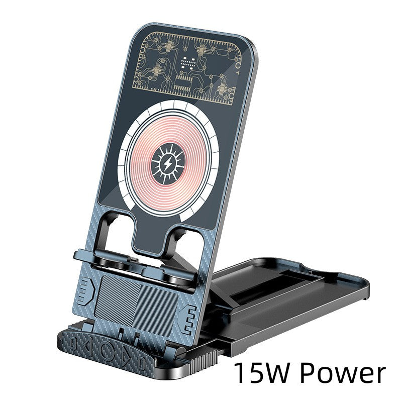 2-en-1 Chargeur de téléphone sans fil Support pliable portable ultra-mince