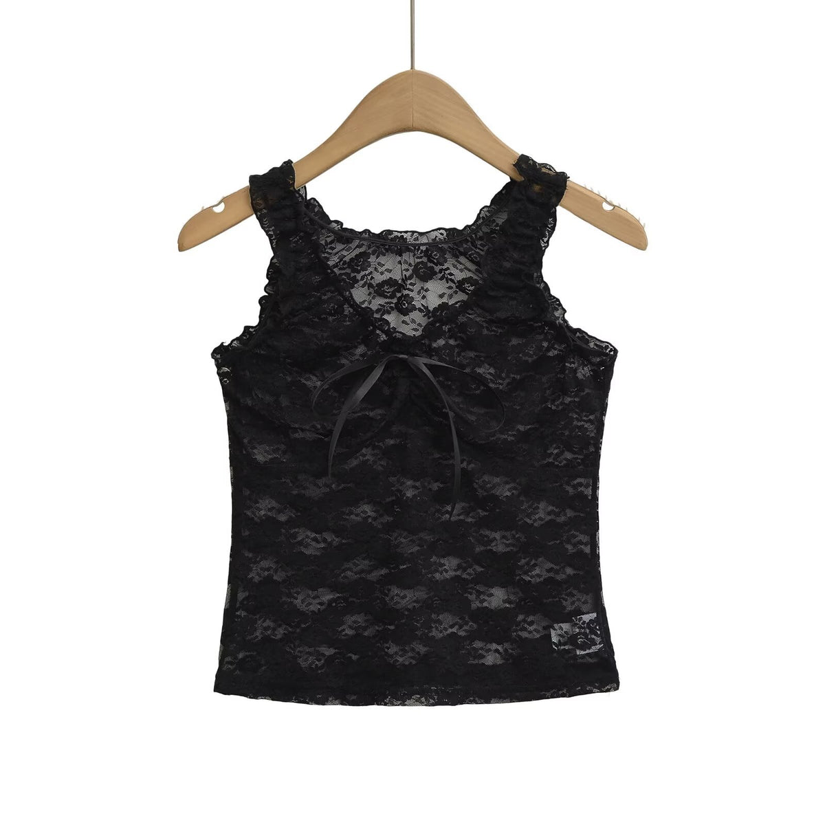 Femmes Camisole en dentelle fleurie sans manches intérieure et dessus extérieur