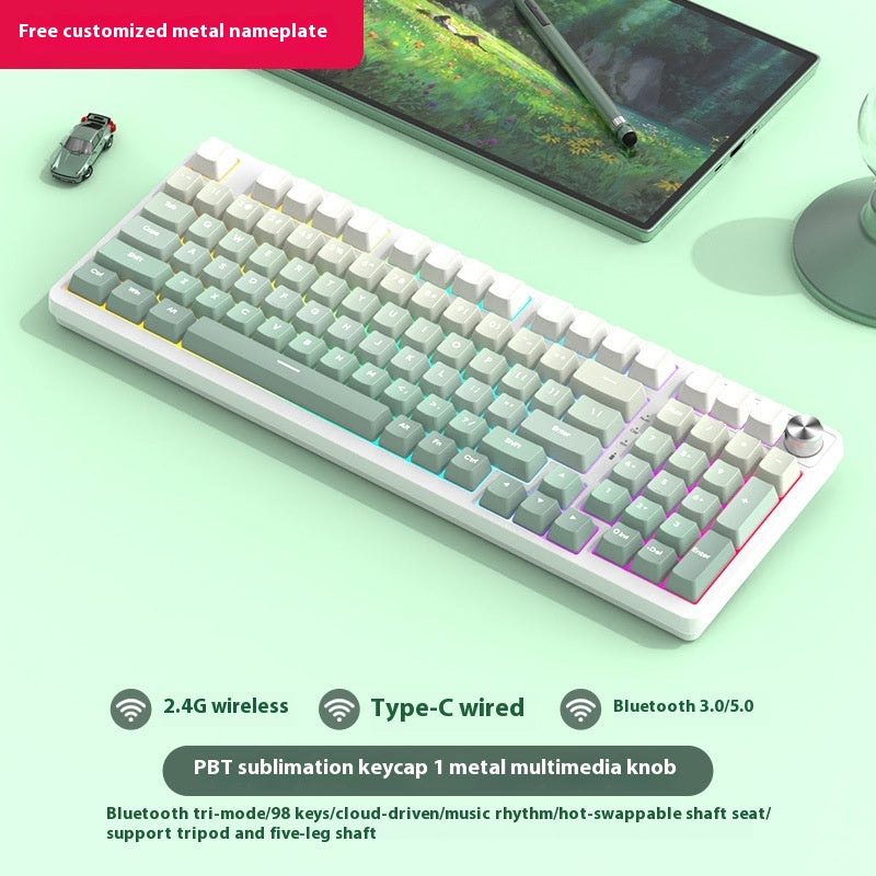 98 Clé sans fil Bluetooth Trois modèles de clavier mécanique Gaming Electronic Sports Office