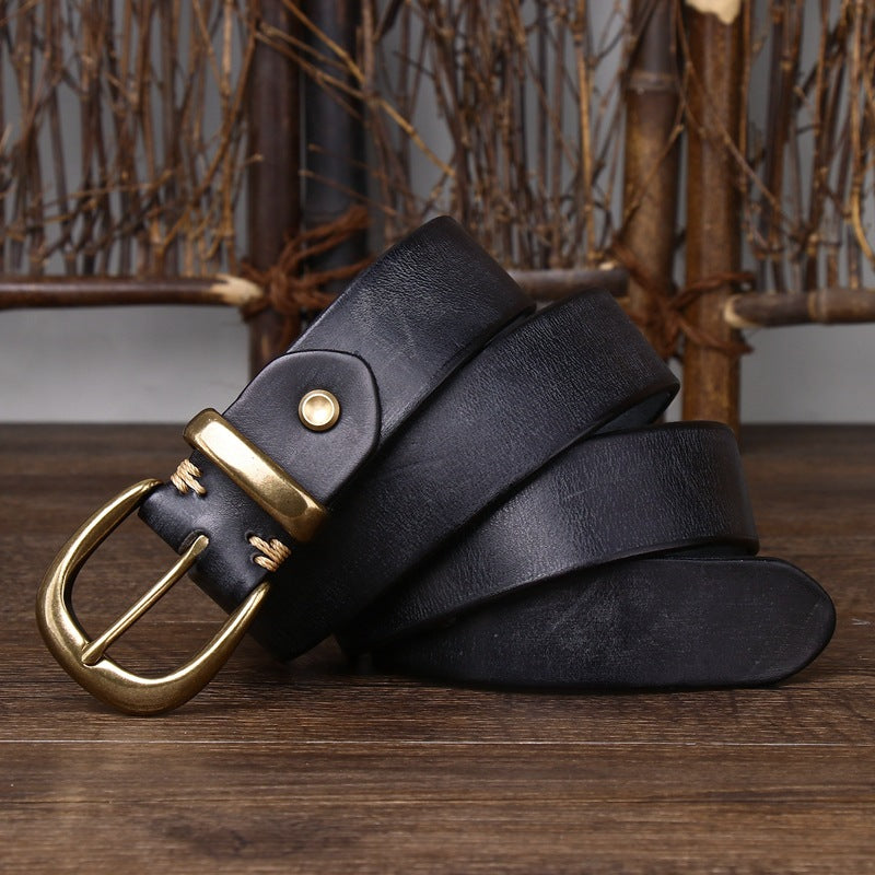 Boucle d'épingle en cuir Vintage De stressed Cowhide Waistband