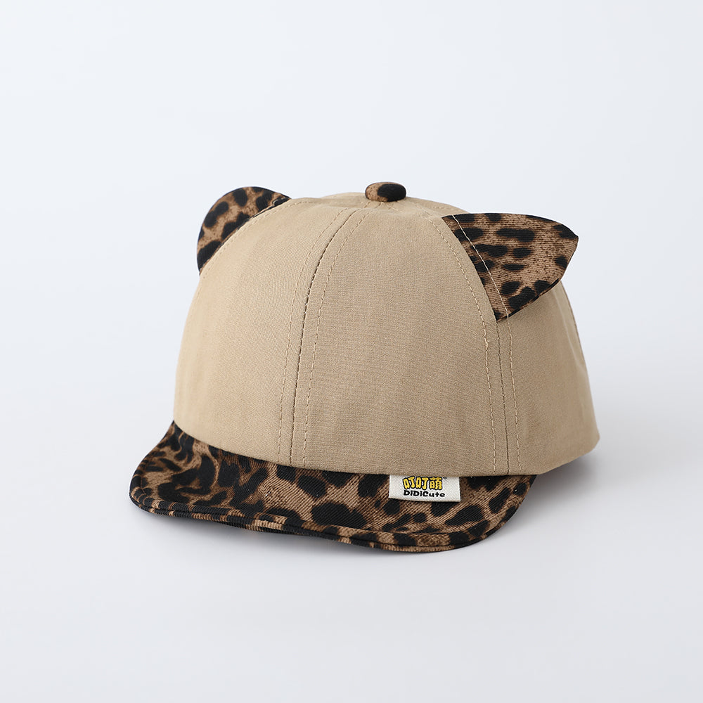 Le Patchwork Leopard Imprimer Cartoon Brimmed Cat-ear réglable Mignon Casual Cap de baseball est
