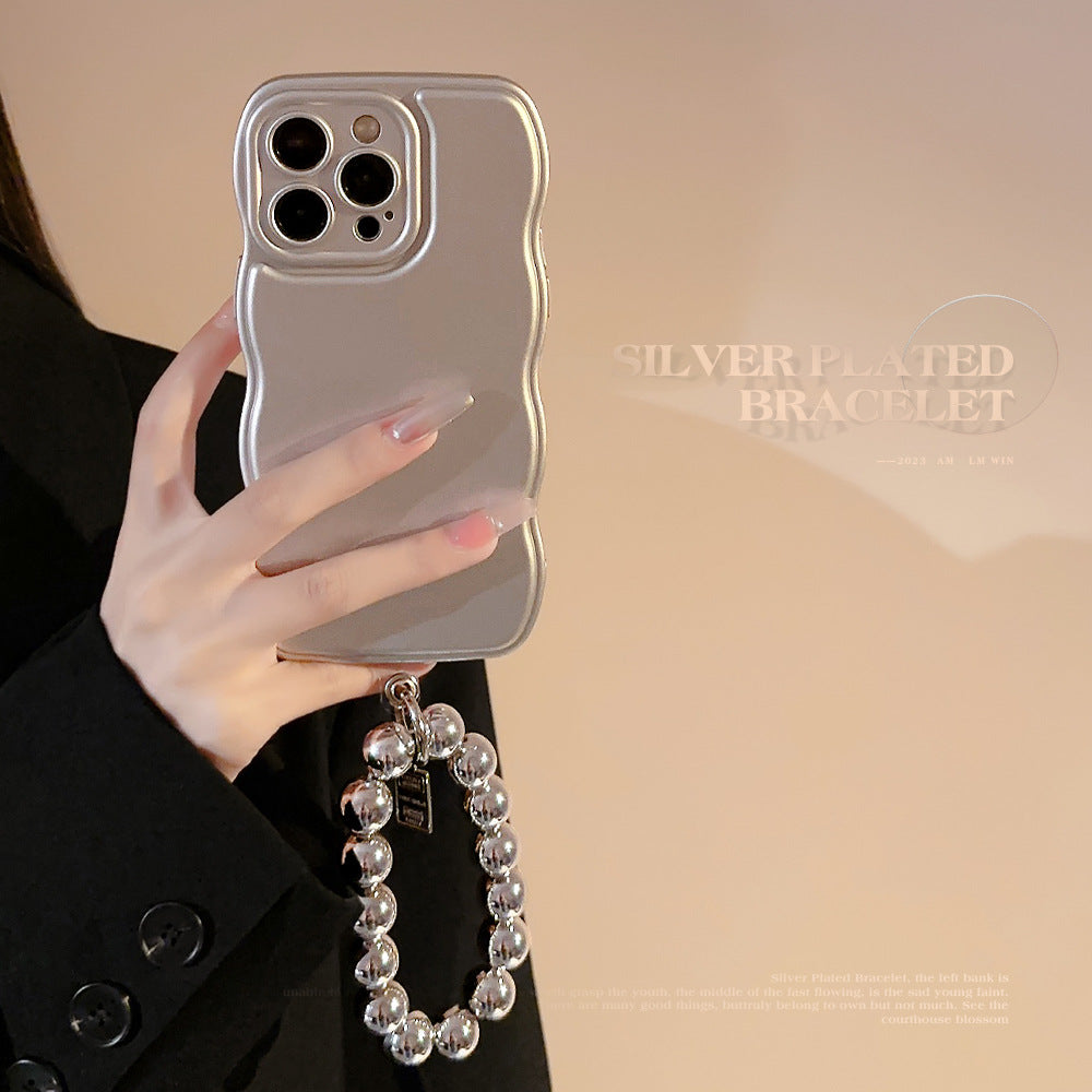 Niche métal bracelet en argent boîtier de téléphone de plaque électronique