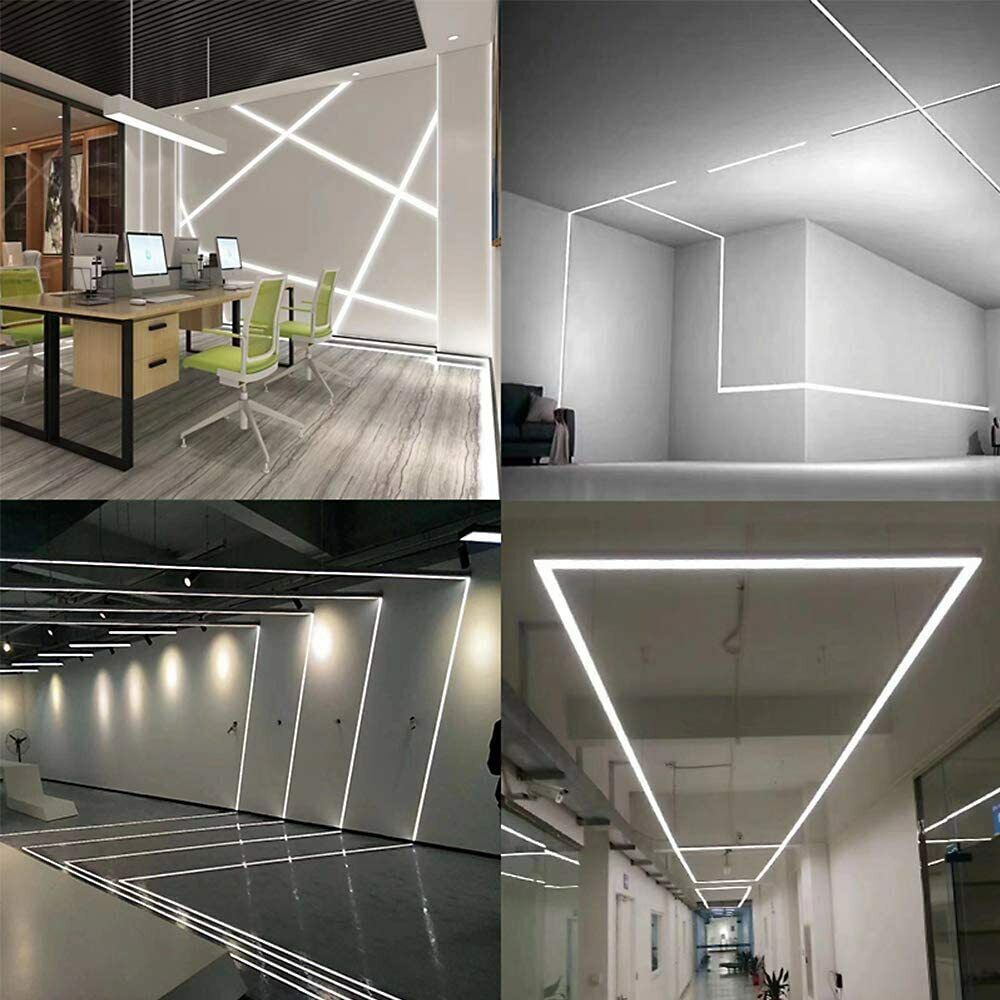6X U-forme 1 mètre Aluminium canal pour la bande LED couvercle de lumière PVC profil 5050