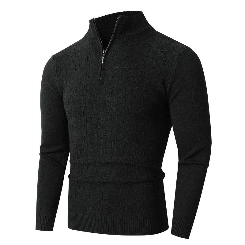 Tendance homme Slim-fit Sweater thermique de couleur unie