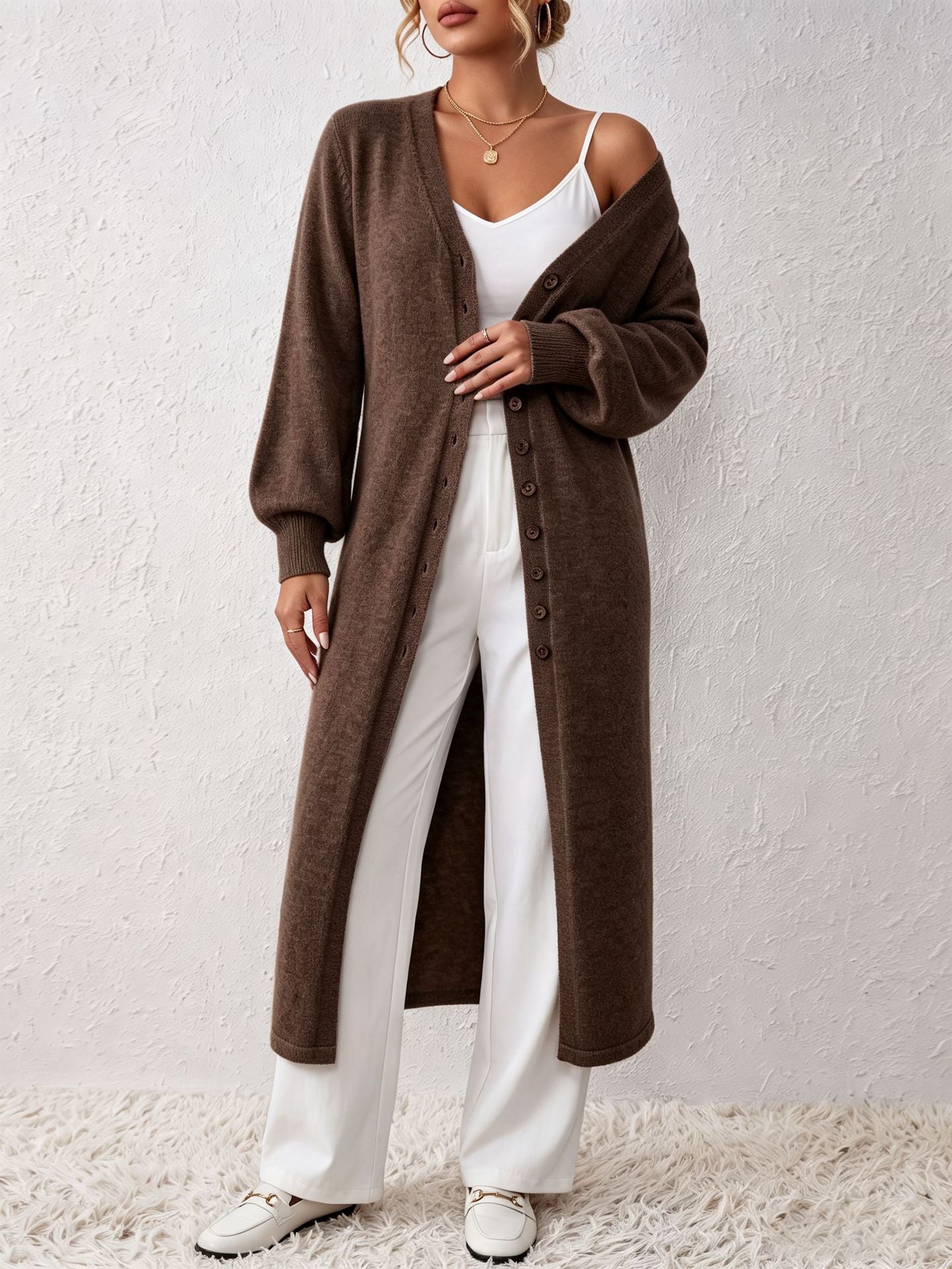 Robe de Cardigan tricotée à la mode