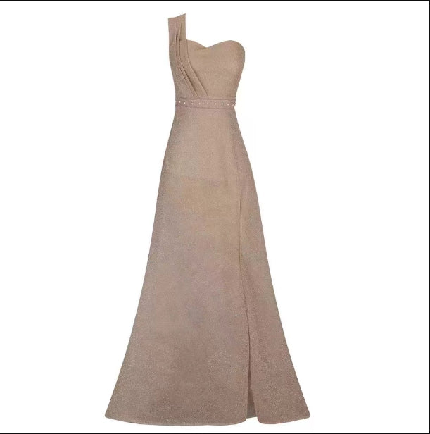 Vêtements pour femmes Robe de bronzage sans manches sans épaule