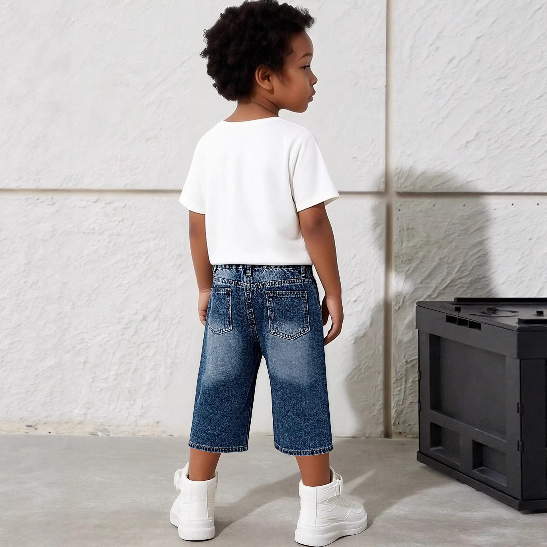 Lavé doux et confortable garçon Denim Short
