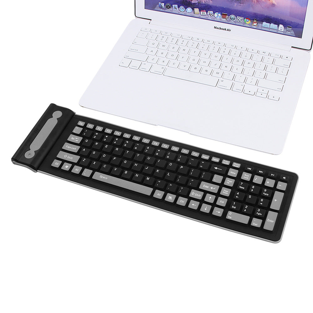 24g sans fil Mute pliant clavier étanche silicone portable