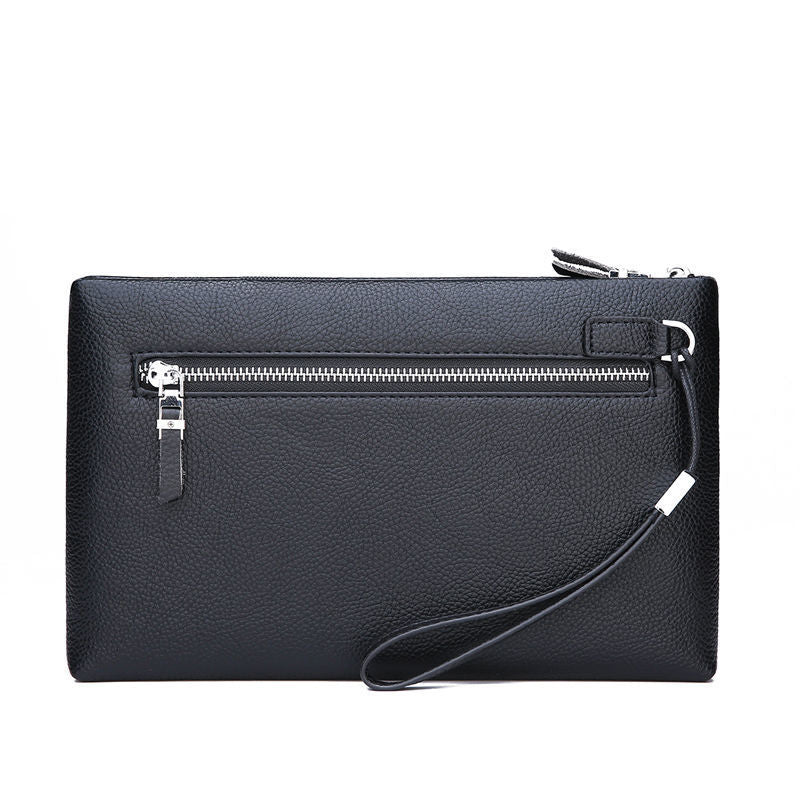 Sac à embrayage de grande capacité pour hommes en cuir souple élégant