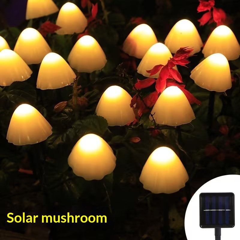 Lumières de chemin de champignons à LED à énergie solaire