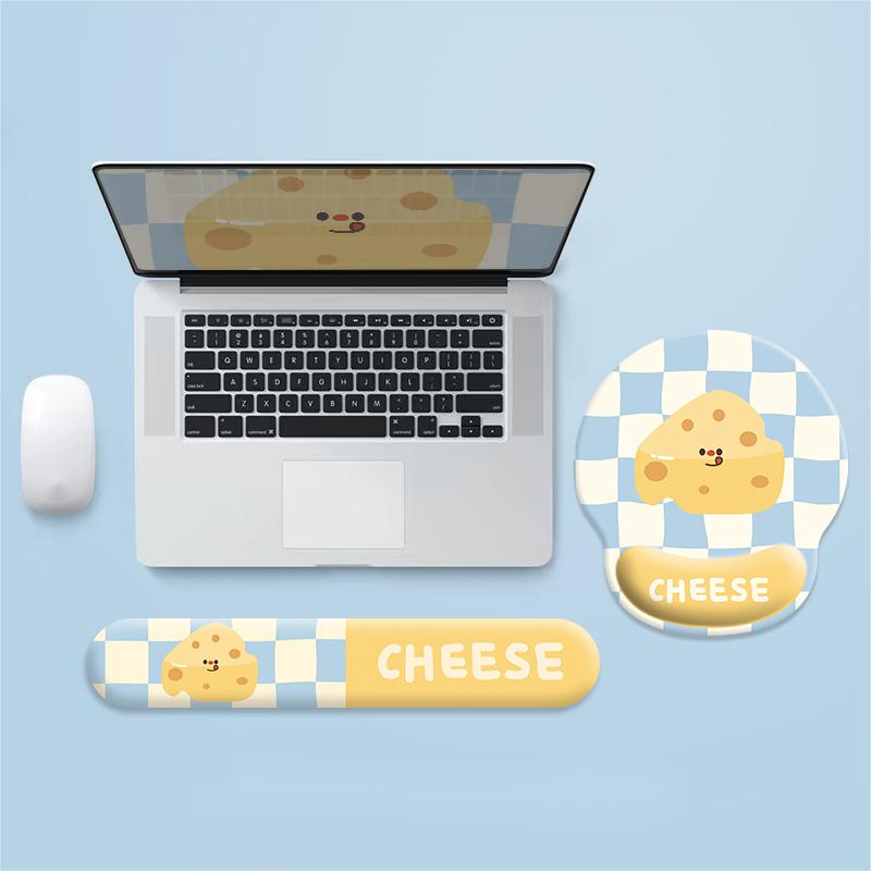Pâte de souris Bracelet de poignet Cartoon Cheese Notebook Bureau