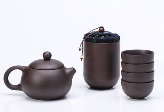 Ensemble de thé de voyage en céramique portable avec théière en céramique Yixing