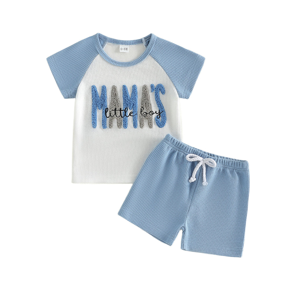 T-shirt et shorts à manches courtes brodés pour serviettes