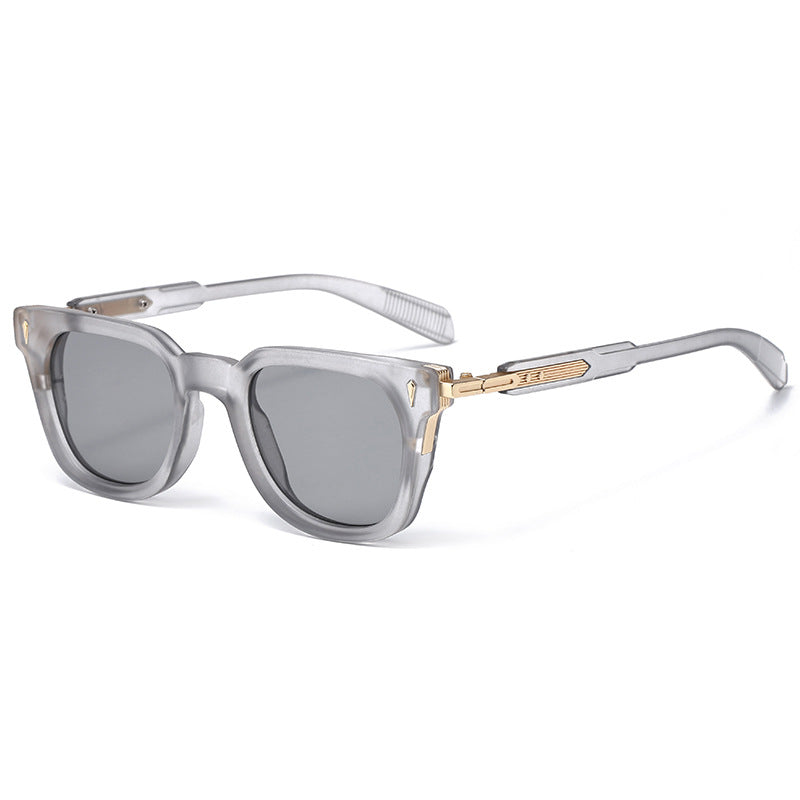 Lunettes de soleil en métal punk à cadre carré à la mode européenne et américaine pour hommes