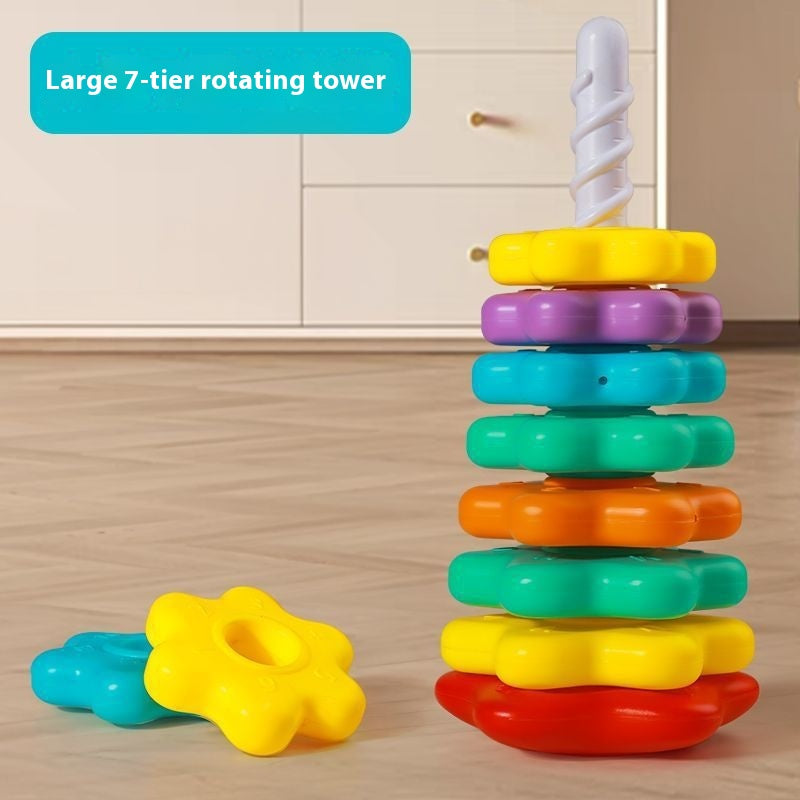 Jouet de table rotative arc-en-ciel Jenga