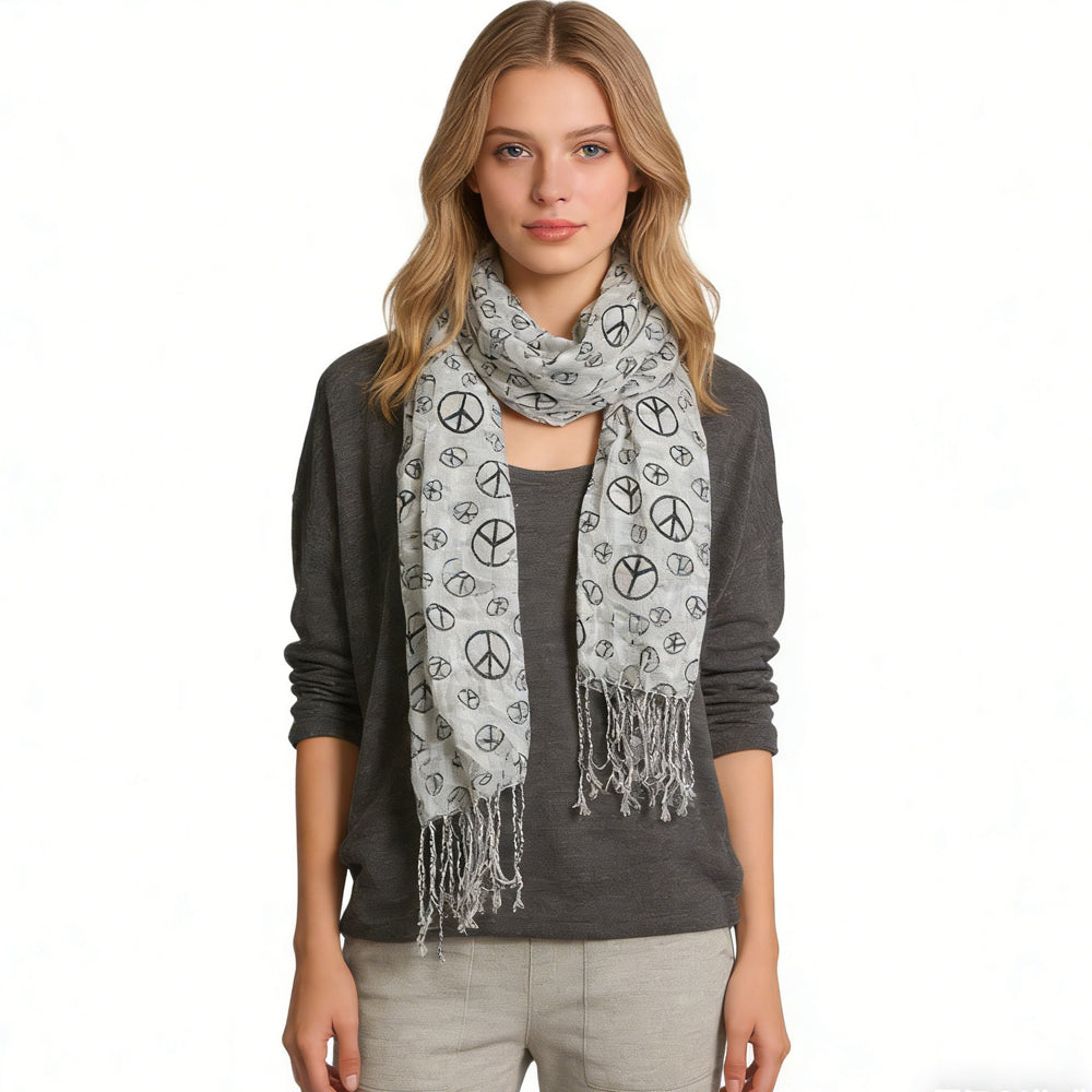 2pcs geometric pattern black white scarf