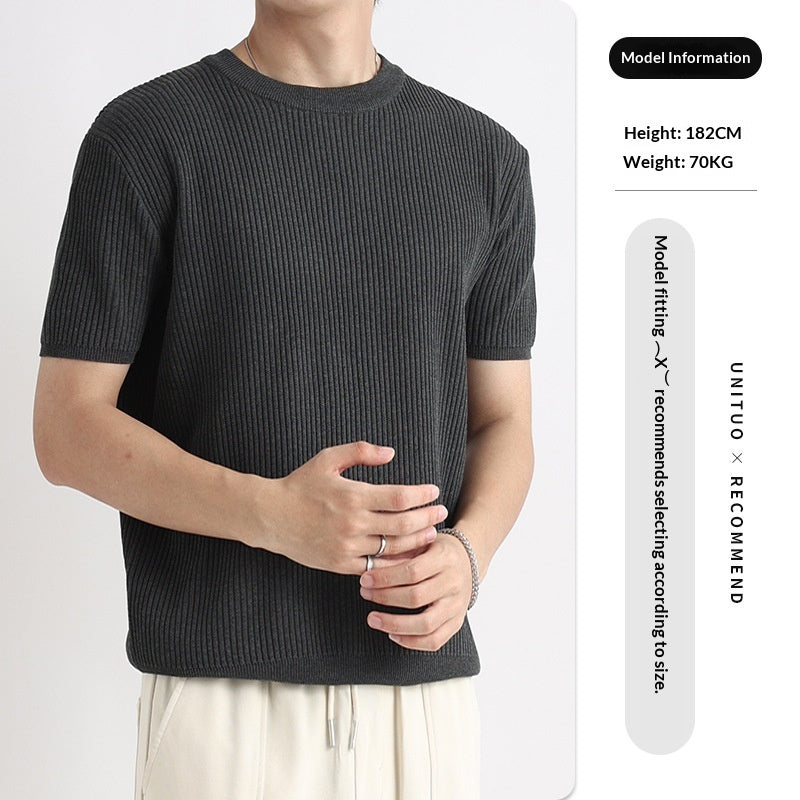 Vêtements tendance masculins occasionnels et détendues à col rond pour hommes
