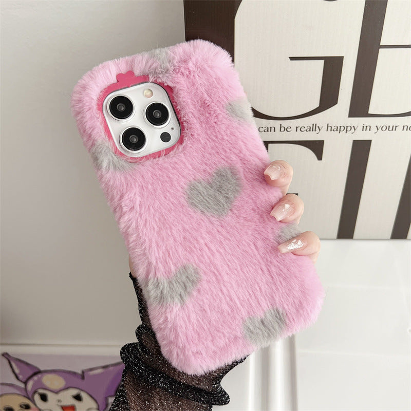 Japon Et Corée du Sud Plush Loveving Coeur Phone Case