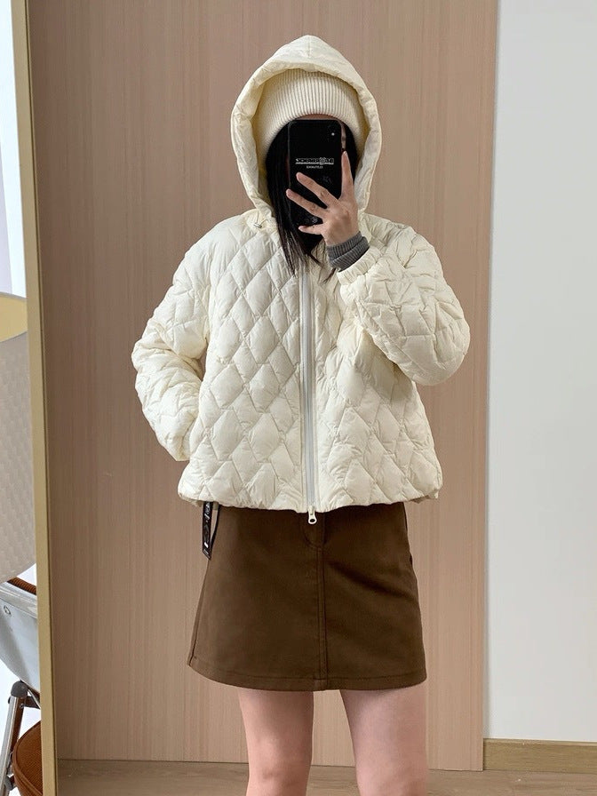 Manteau à capuche rembourré en coton léger pour l'automne et l'hiver