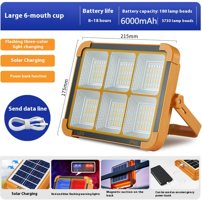 Multifonctionnel Camping Stall Outdoor Emergency Solar Energy Lampe Portable