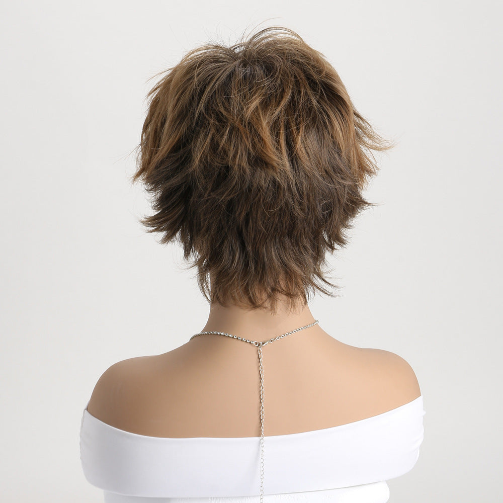 Perruque, style européen et américain, perruque ultra-réaliste courte bouclée, cheveux synthétiques T