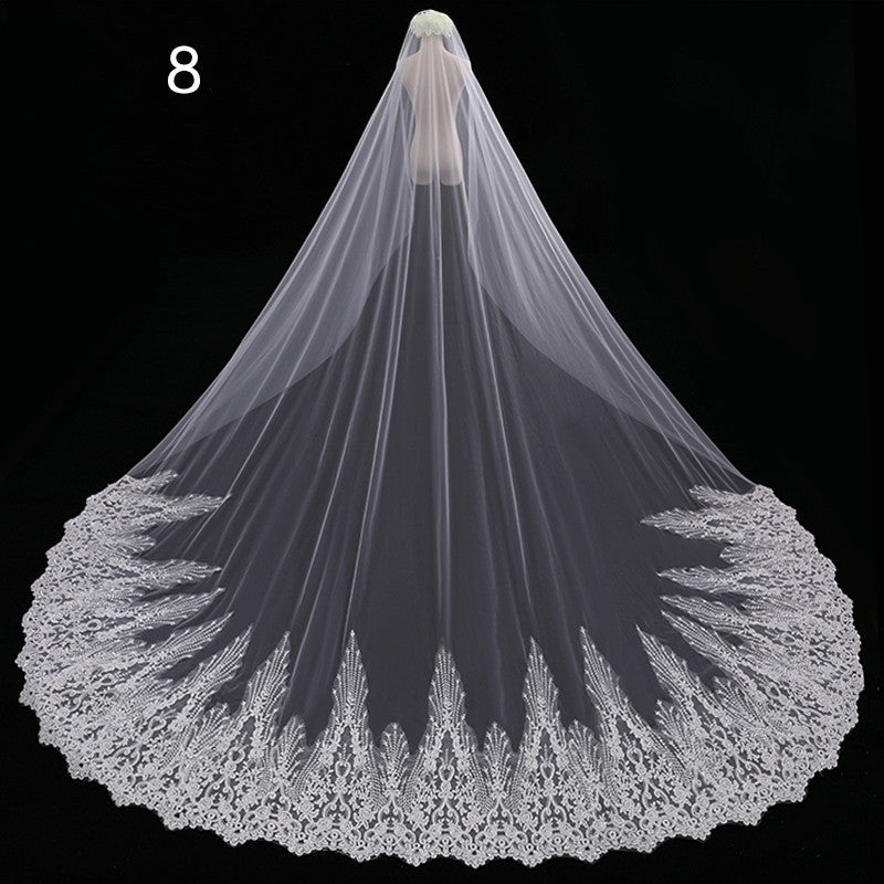 Mariée Mariage Maître Veil Long Tail