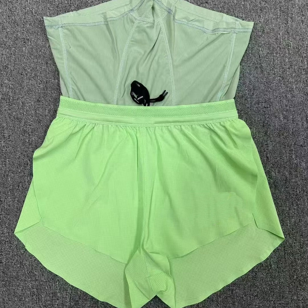 Pocket Marathon Courant Short Piste et champ Respirant Doublure Quatre coins