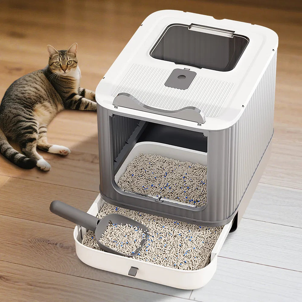 Elf White High Leakage Cat Litter Box