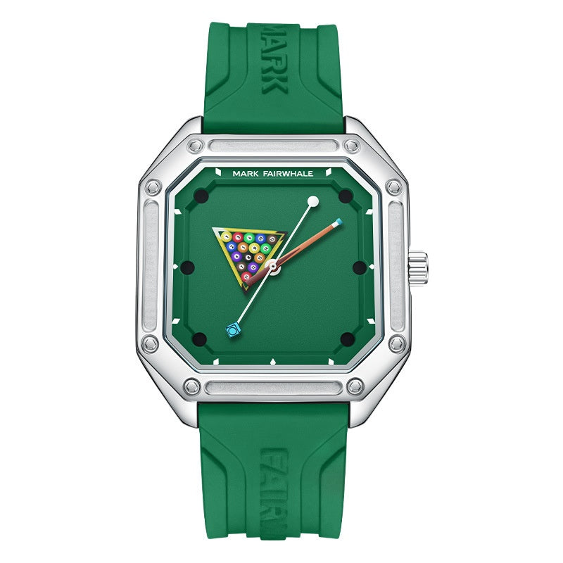 Creative Quartz Wristwatch Personalized Men with a billiard-themed dial