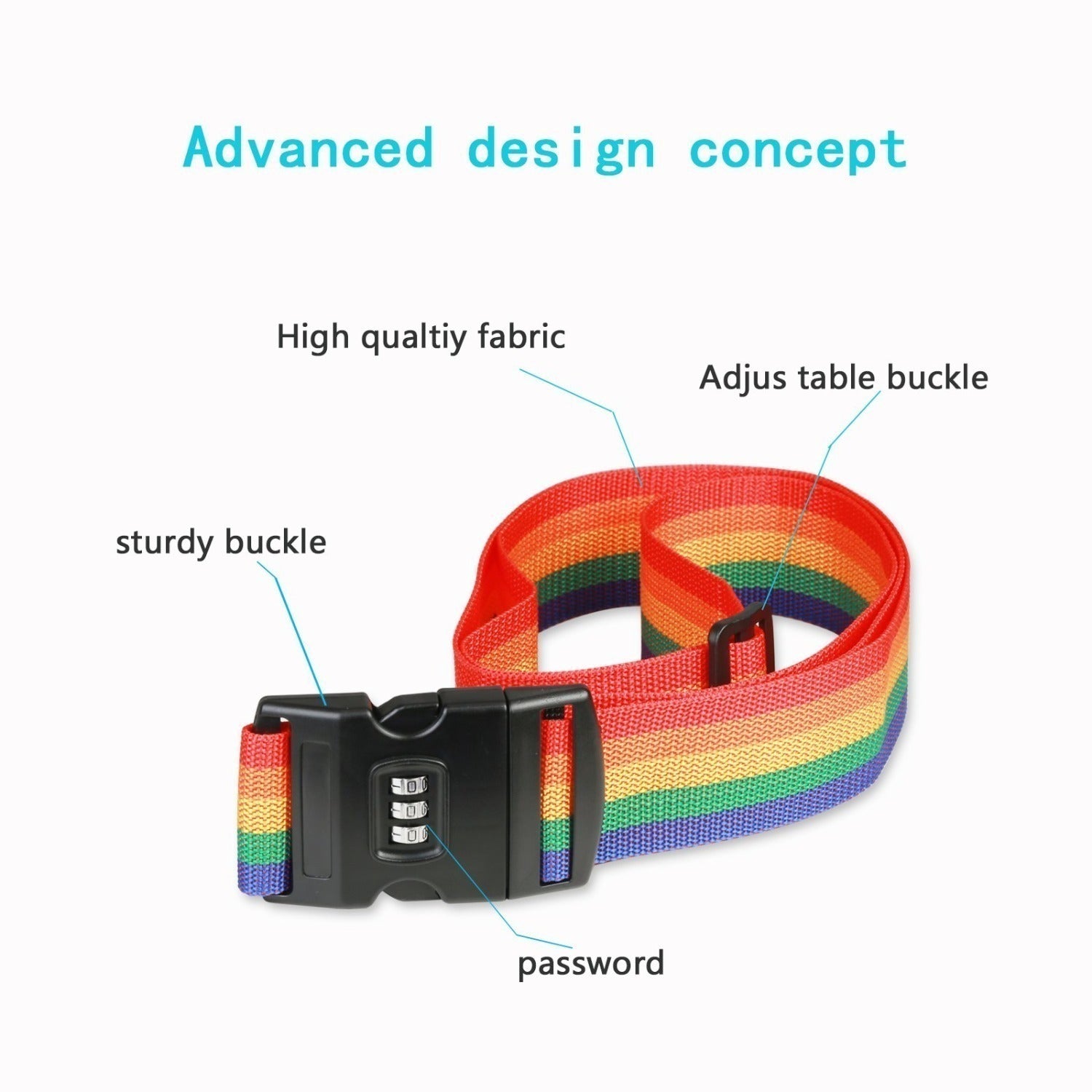 Set de 2 Straps de bagages colorés avec serrure TSA + 2 étiquettes de bagages orange pour les sacs de voyage—Partie