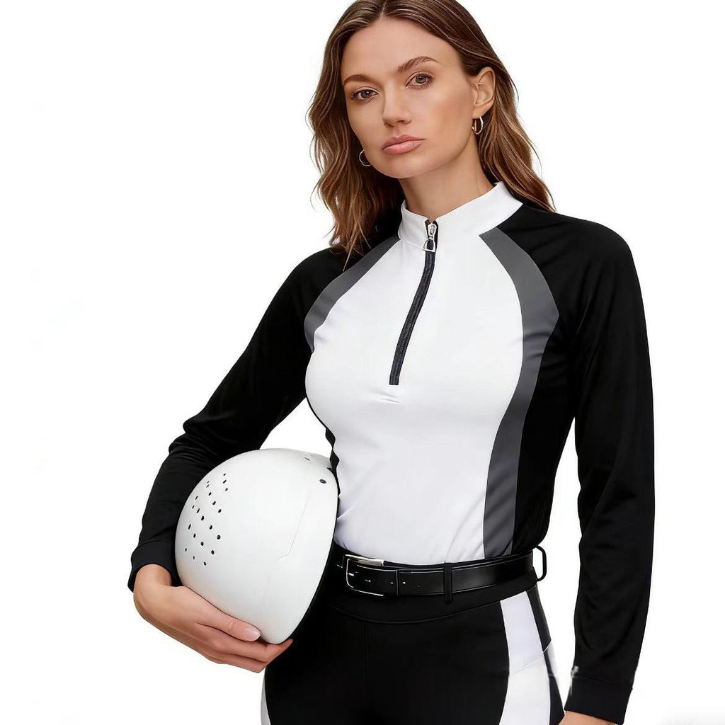 Chemise équestre à manches longues de printemps pour femmes