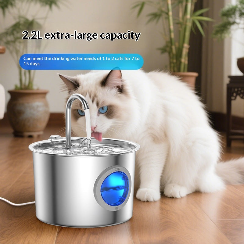 Animal Fontaine d'eau Distributeur d'eau en acier inoxydable