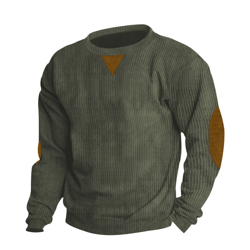Chandail à manches longues Corduroy Col d'équipage pour hommes