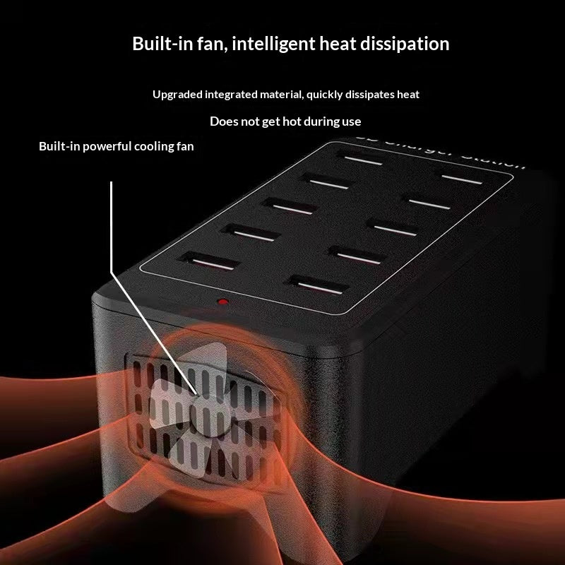 Chargeur multiport 50W avec ventilateur de refroidissement