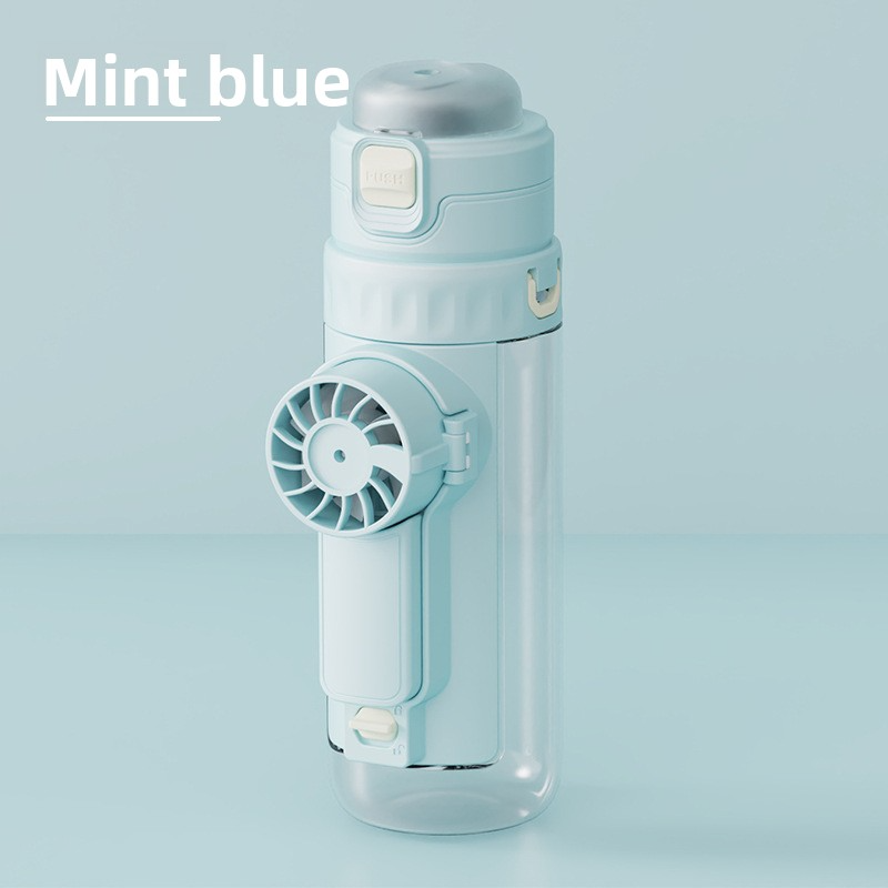 Bouteille d'eau multifonctionnelle avec ventilateur portatif pour enfants et étudiants