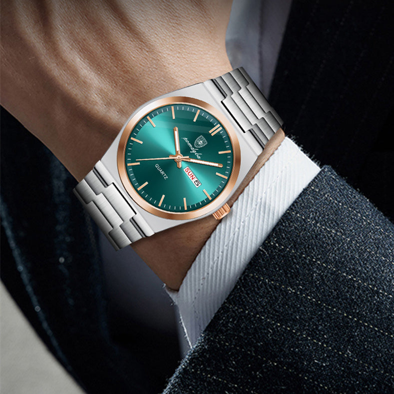 Montre à quartz lumineux ultra-mince pour homme