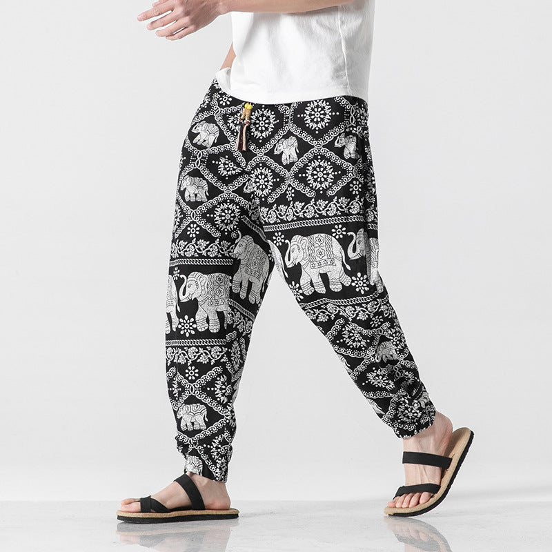 Pantalons de plage hommes Retro Buckle Pantalons occasionnels