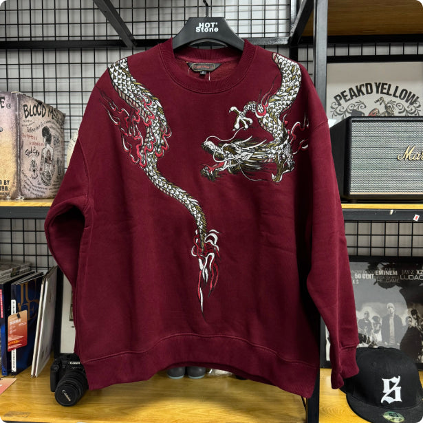 Sweatshirt avec broderie Dragon et cou rond
