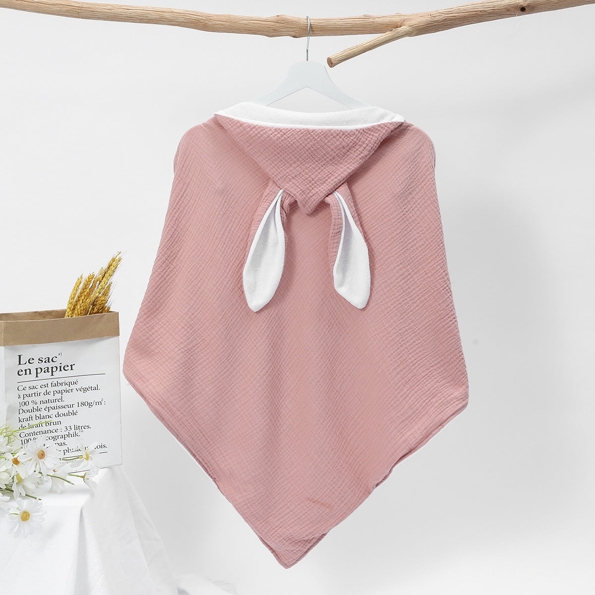 Serviette de bain bébé Pure Cotton Double couche Baignoire à capuche Gauze