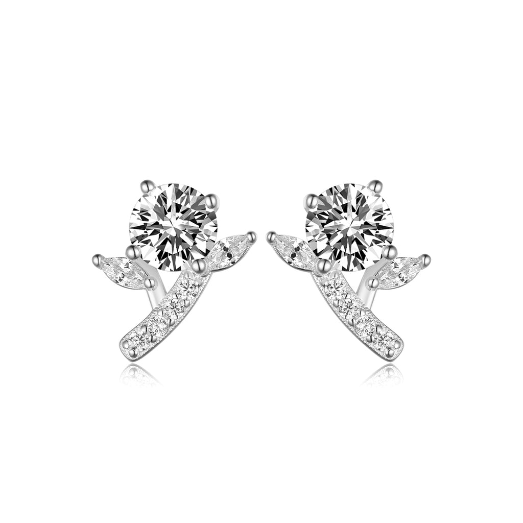 S925 Sterling Silver Flower Branch Earrings