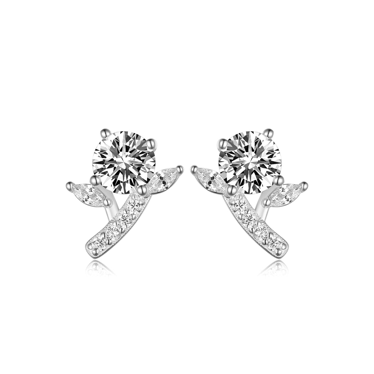 S925 Sterling Silver Flower Branch Earrings