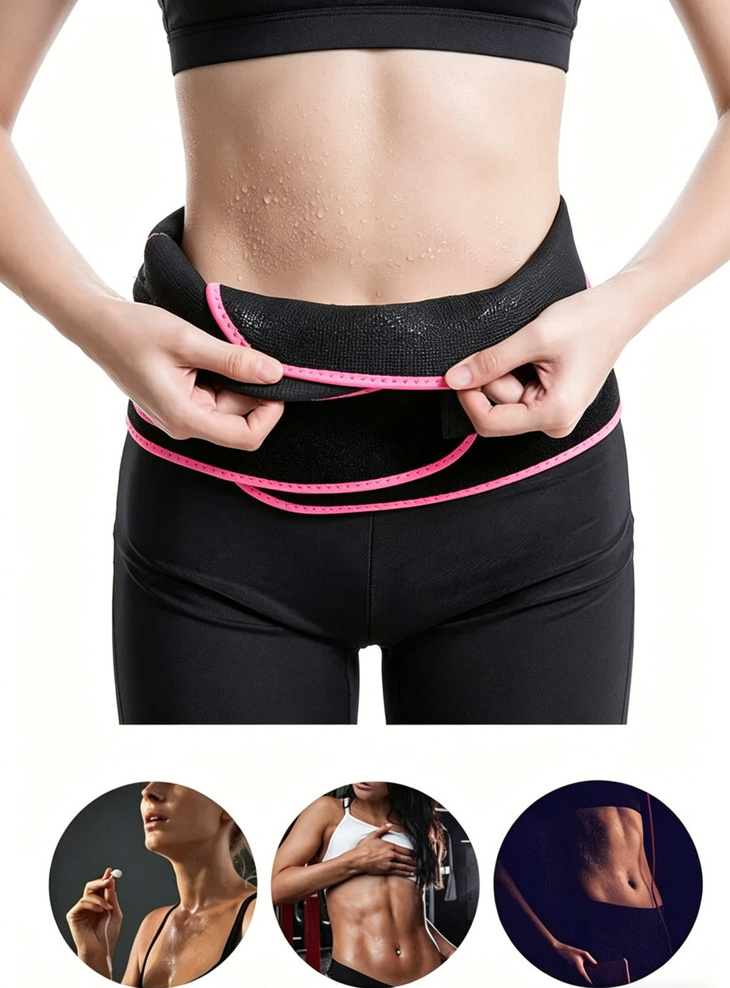 Hommes et femmes Tour de taille Ceinture de taille Burn Fat Sweat Corps Shaper Perte de poids Gym