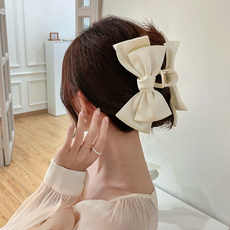 Poignée de cheveux de couleur uni XL Bow Ribbon