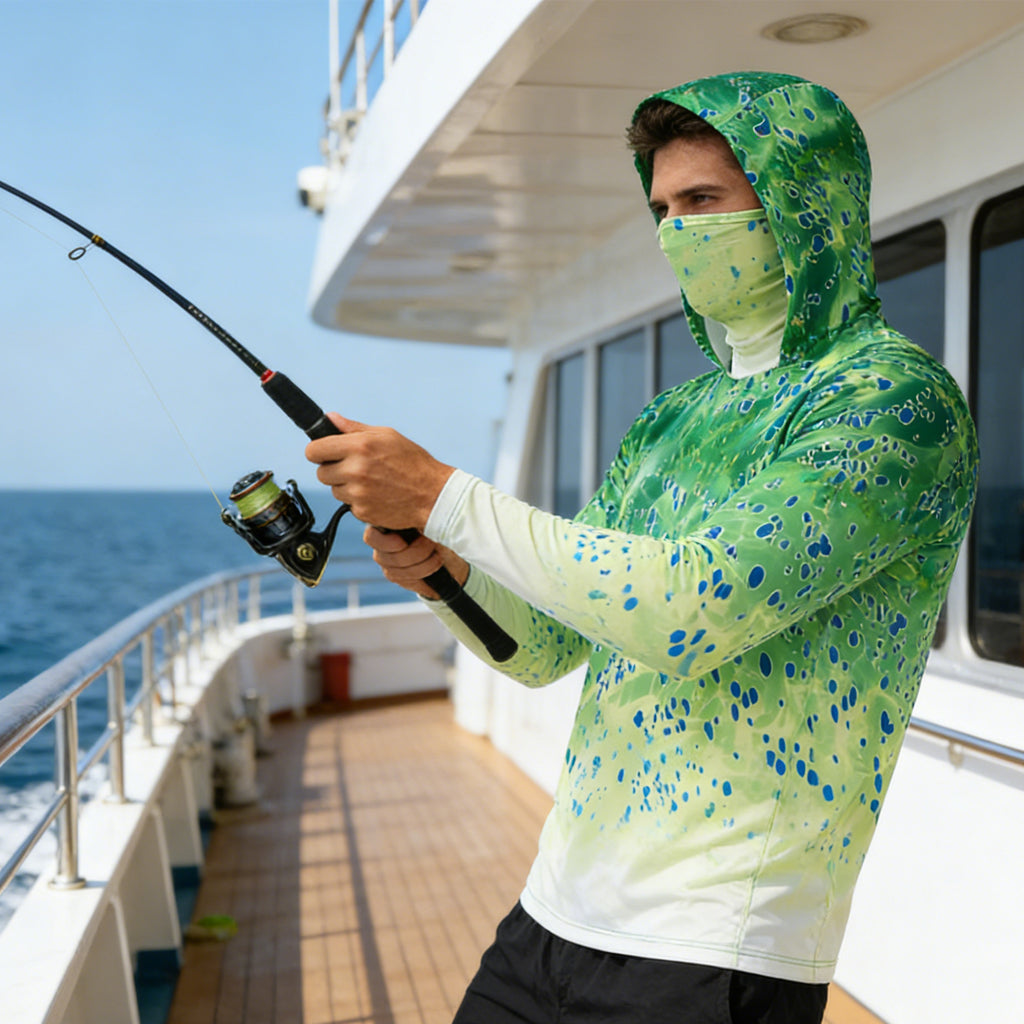 Pêche Hoodie voile chemise Surf couverture visage cou été hommes longue manches chasse Jersey