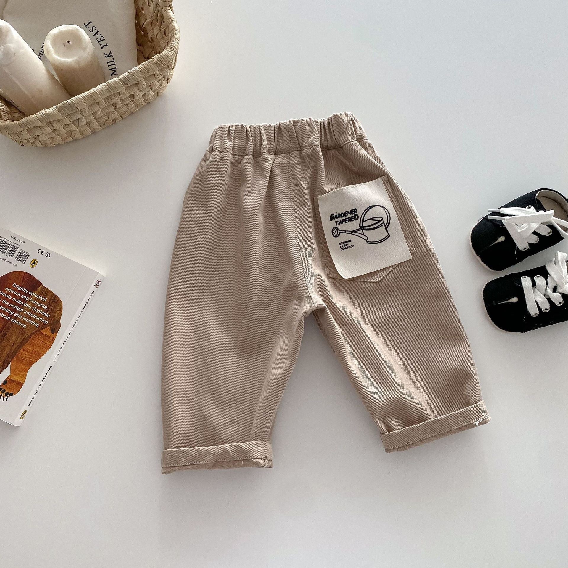 Pantalon casual imprimé de style japonais pour garçons
