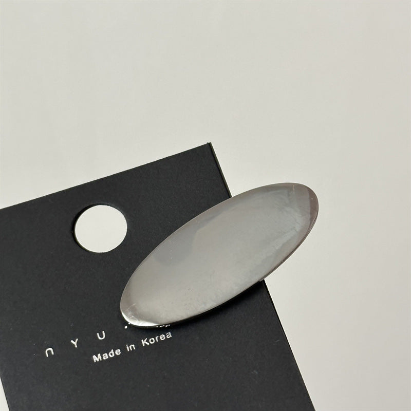 Barrettes à bec de canard oval en métal brillant