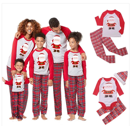 Costume de Noël Style européen et américain Pantalon en Plaid imprimé Père Noël